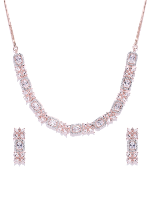 

Melani Borsa Rose Gold-Plated Handcrafted CZ Stone-Studded Jewellery Set
