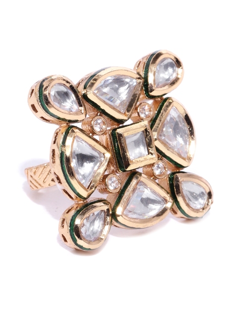 

Melani Borsa Gold-Plated Kundan-Studded Adjustable Finger Ring