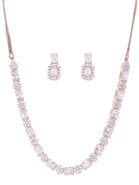

Melani Borsa Rose Gold-Plated CZ & AD Studded Handcrafted Jewellery Set