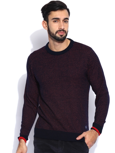 

Peter England Navy & Red Sweater, Navy blue