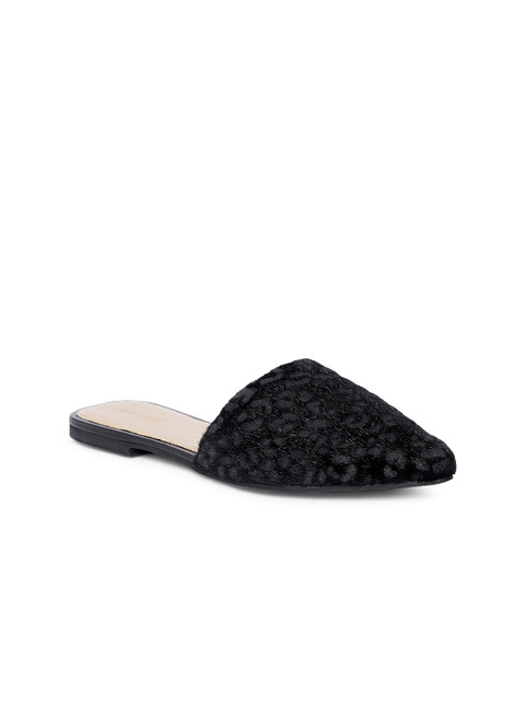 

TRENDS & TRADES Women Black Leopard Print Mules