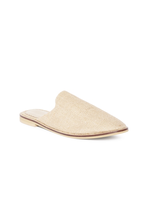 

TRENDS & TRADES Women Beige Woven Design Mules