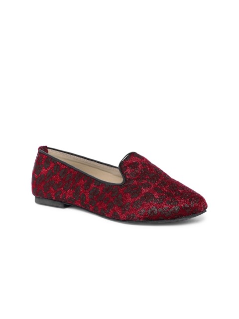 

TRENDS & TRADES Women Red & Black Leopard Print Ballerinas