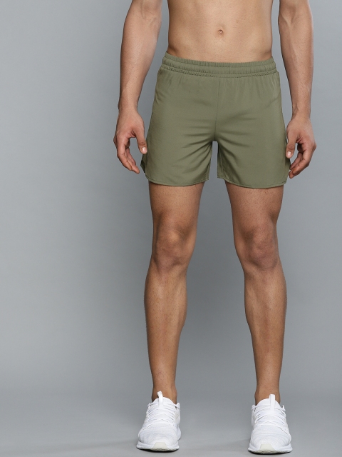 

Cultsport Men Olive Green Solid Slim Fit Sports Shorts