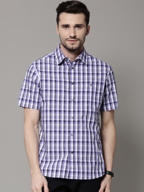 

Marks & Spencer Purple & White Checked Tailored Fit Casual Shirt