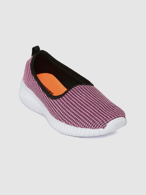 

Yuuki Women Pink & Black Woven Design Walking Shoes