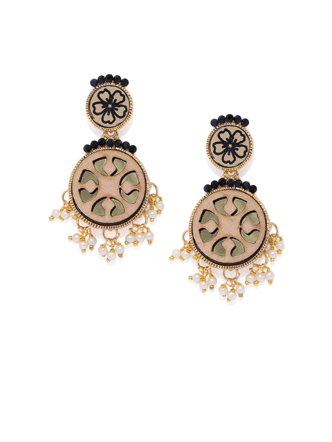 

Spargz Gold-Plated & Black Floral Drop Earrings