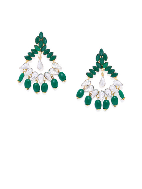 

Spargz Green & Gold-Plated Classic Drop Earrings