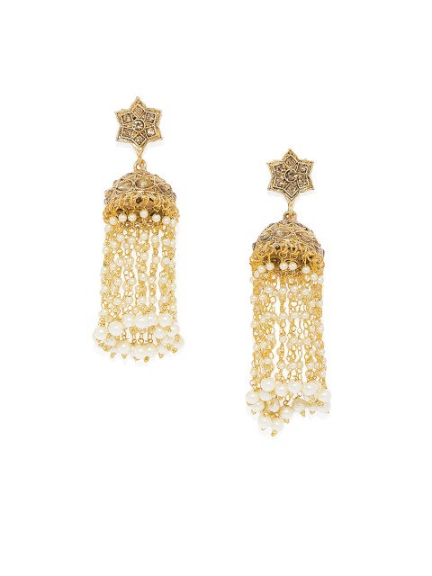 

Spargz Gold-Toned & Brown Classic Jhumkas