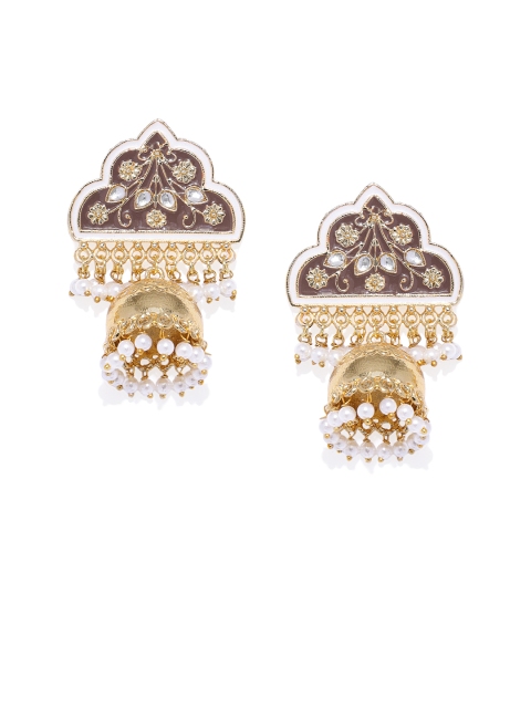 

Spargz Brown & White Classic Jhumkas