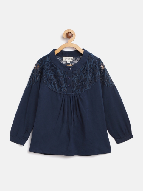 

Bella Moda Girls Navy Blue Lace Top
