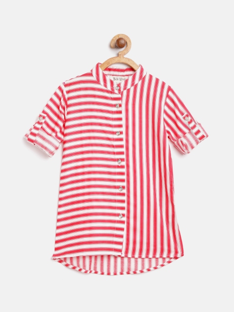 

Bella Moda Girls Red & White Regular Fit Candy Striped Casual Shirt