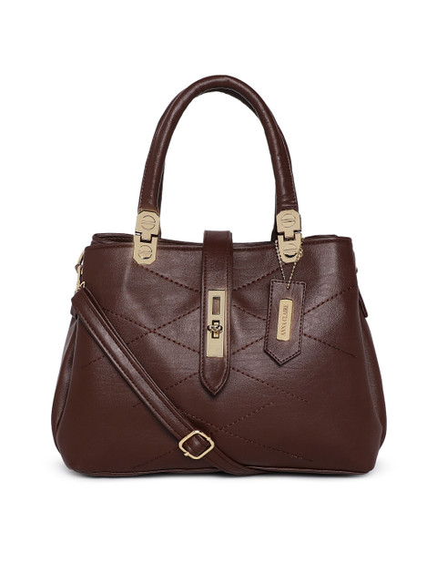 

Anna Claire Brown Solid Handheld Leather Bag