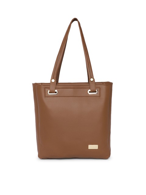 

Anna Claire Tan Brown Solid Leather Shoulder Bag