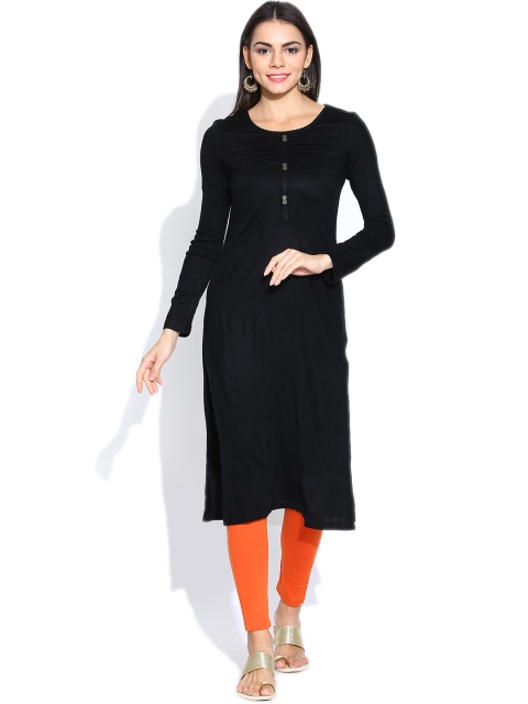 

Aurelia Black Winter Kurta