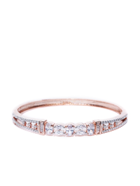 

Melani Borsa Rose Gold-Plated CZ Studded Handcrafted Bangle-Style Bracelet
