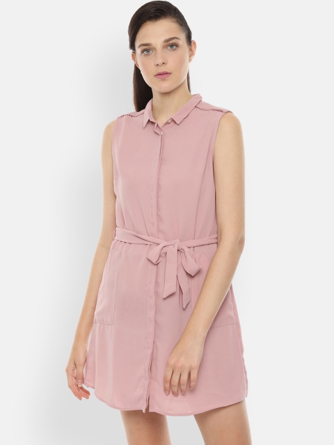 

Allen Solly Women Solid Pink Shirt Dress