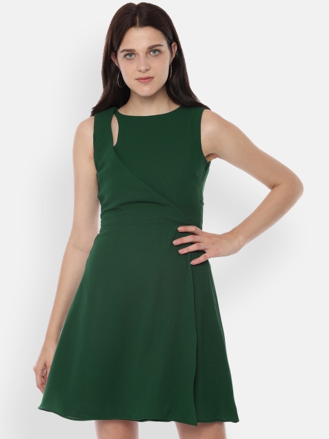 

Allen Solly Women Solid Green Fit and Flare Dress