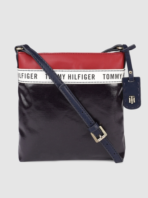 

Tommy Hilfiger Women Black & Red Striped Sling Bag