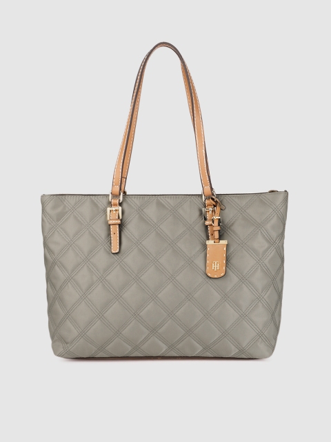 

Tommy Hilfiger Grey & Brown Textured Shoulder Bag