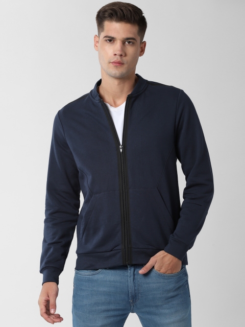 

Peter England Casuals Men Navy Blue Solid Bomber Jacket