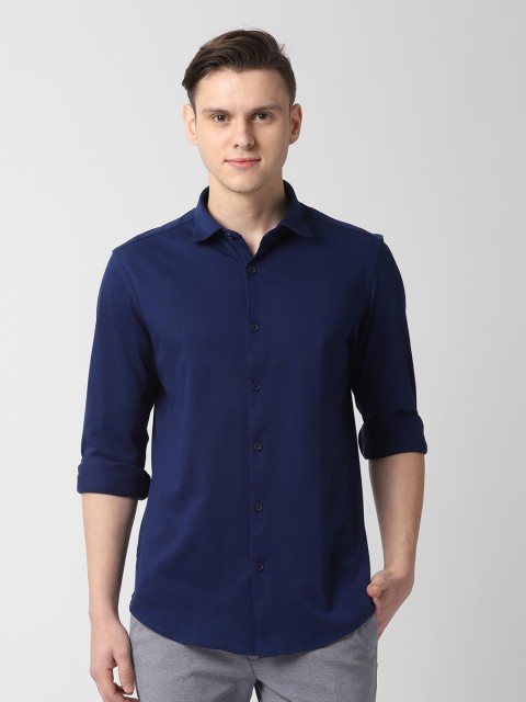 

Peter England Casuals Men Navy Blue Slim Fit Solid Casual Shirt