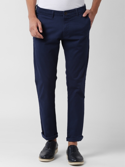 

Peter England Casuals Men Navy Blue Slim Fit Solid Regular Trousers