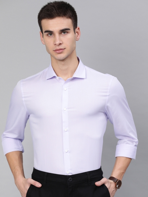 

Peter England Casuals Men Purple Super Slim Fit Self Design Smart Casual Shirt