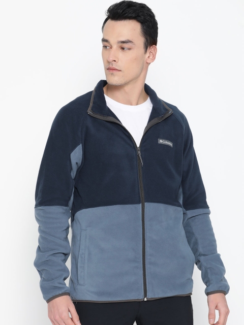 

Columbia Men Blue Colourblocked Basin Trail Fleece Sporty Jacket