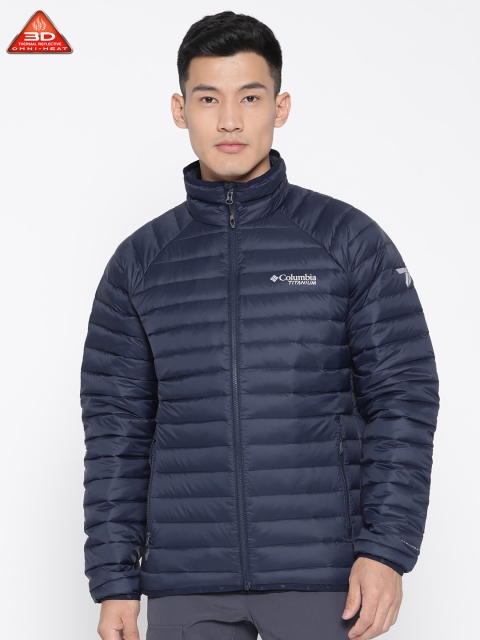 

Columbia Men Navy Blue Solid Alpha Trail Down Jacket