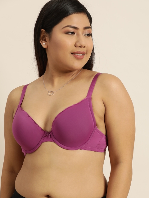 

Sztori Plus Size Purple Solid Underwired Lightly Padded Everyday Bra
