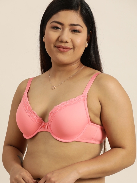 

Sztori Plus Size Pink Solid Underwired Lightly Padded Everyday Bra