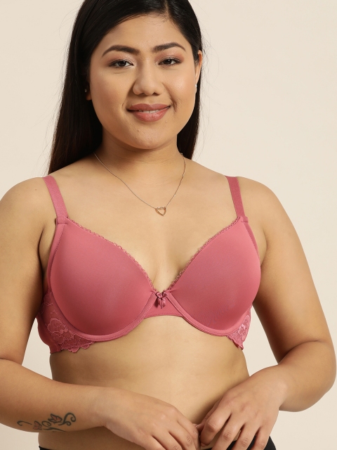 

Sztori Plus Size Dusty Pink Solid Underwired Lightly Padded Everyday Bra