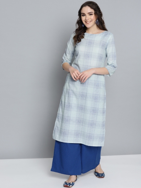 

HERE&NOW Women Blue Printed Kurta with Palazzos
