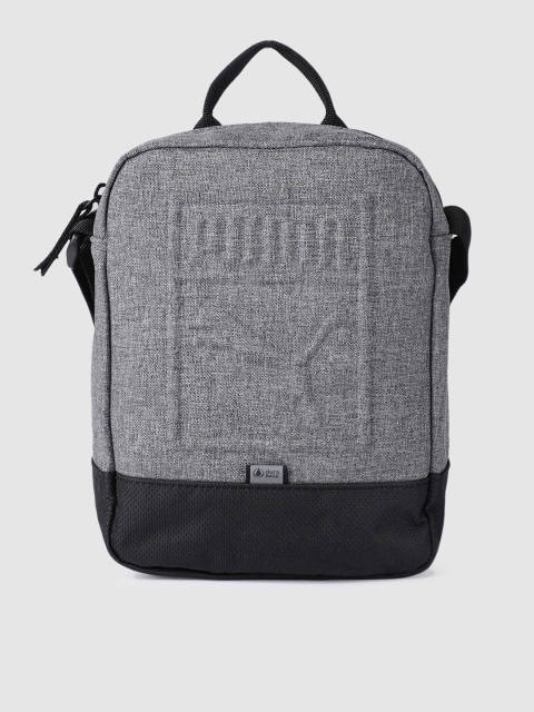 

Puma Unisex Grey & Black Textured Messenger Bag