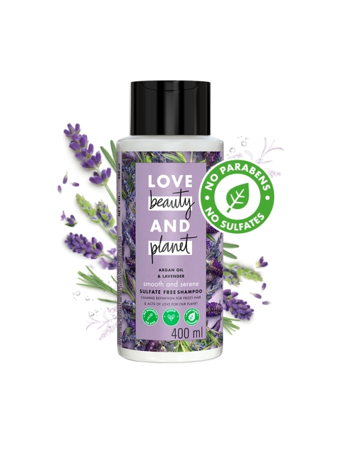 

Love Beauty & Planet Argan Oil & Lavender Sulfate Free Smooth & Serene Shampoo 400 ml, White