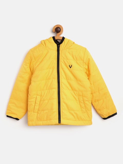 

Allen Solly Junior Boys Yellow Solid Hooded Padded Jacket