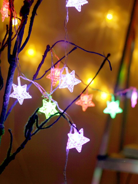 

TAYHAA Set of 3 Star Shaped String Lights, Pink