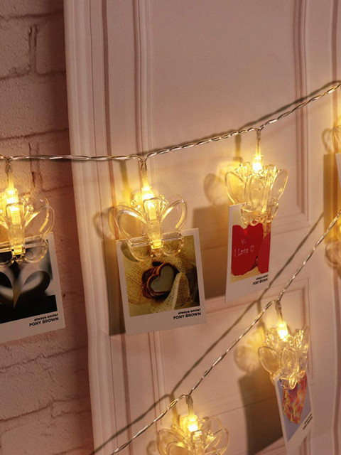 

TAYHAA Set of 2 LED Transparent Butterfly Shaped Wall String Lights