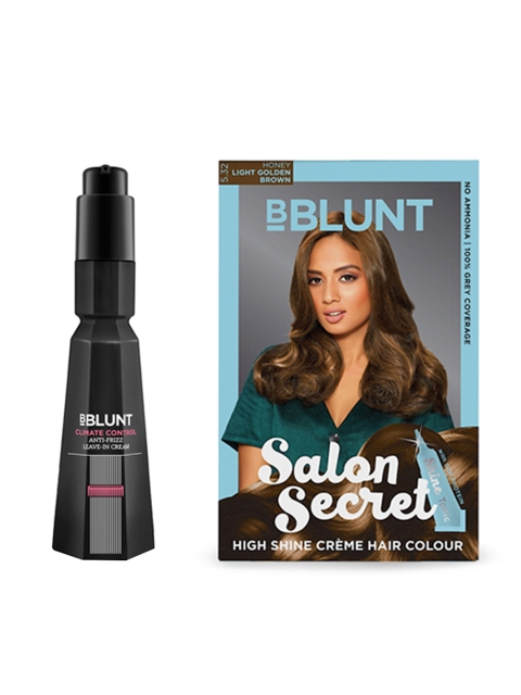 

BBLUNT Set Of High Shine Creme Hair Colour & Anti-Frizz Leave-In Cream, Black