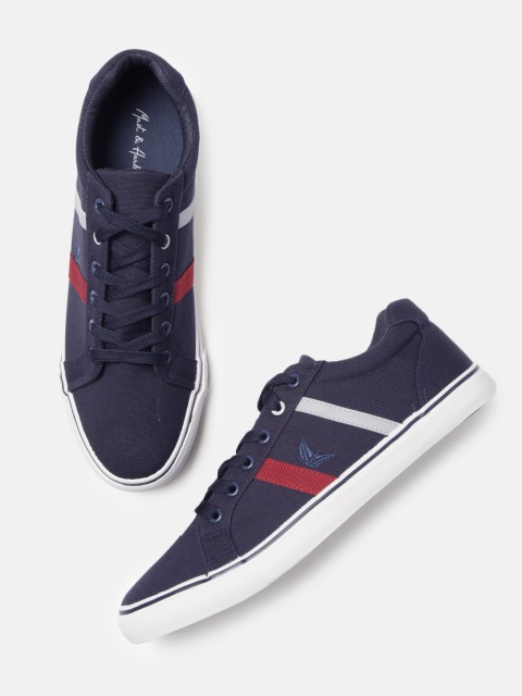 

Mast & Harbour Men Navy Blue Solid Sneakers
