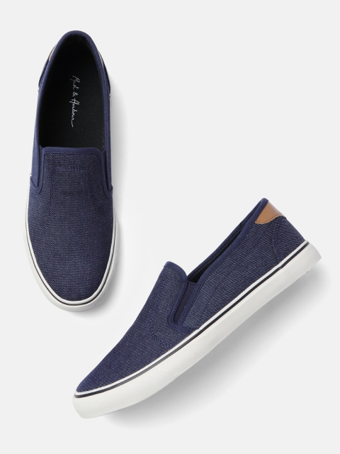 

Mast & Harbour Men Navy Blue Slip-On Sneakers