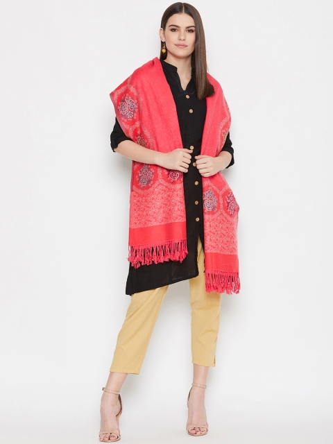 

WEAVERS VILLA Women Pink Woven Design Shawl