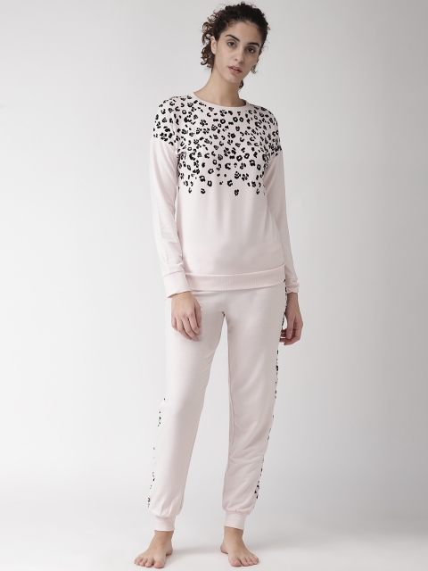 

Marks & Spencer Women Pink & Black Animal Print Night Suit