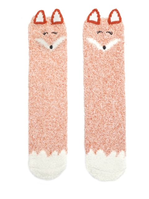 

Marks & Spencer Women Coral Orange & White Self Design Above Ankle-Length Bed Socks