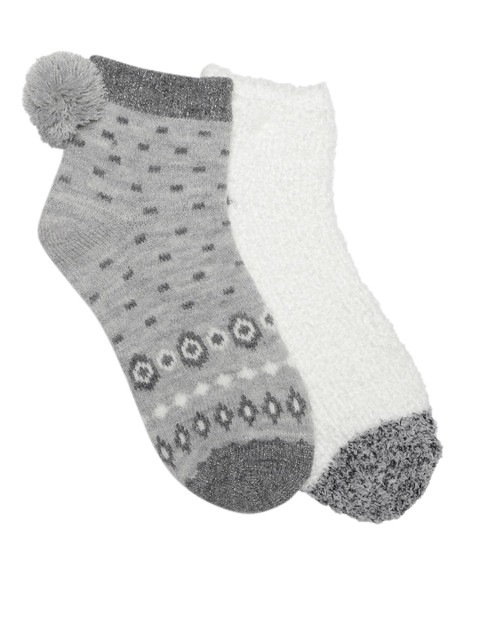 

Marks & Spencer Women Pack of 2 Ankle Length Bedsocks, Grey melange