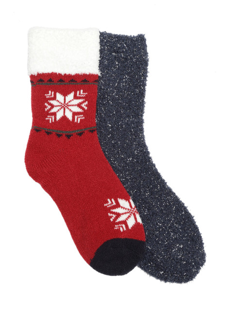 

Marks & Spencer Women Pack of 2 Above Ankle Length Supersoft Bedsocks, Red