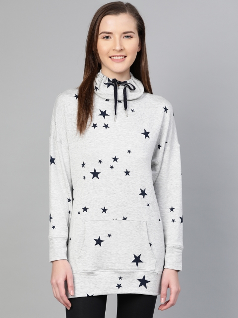 

Marks & Spencer Women Grey & Navy Blue Printed Lounge Sweatshirt