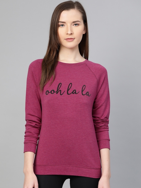 

Marks & Spencer Women Magenta & Black Printed Lounge Sweatshirt