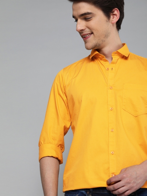 

Mast & Harbour Men Mustard Yellow Regular Fit Solid Casual Shirt